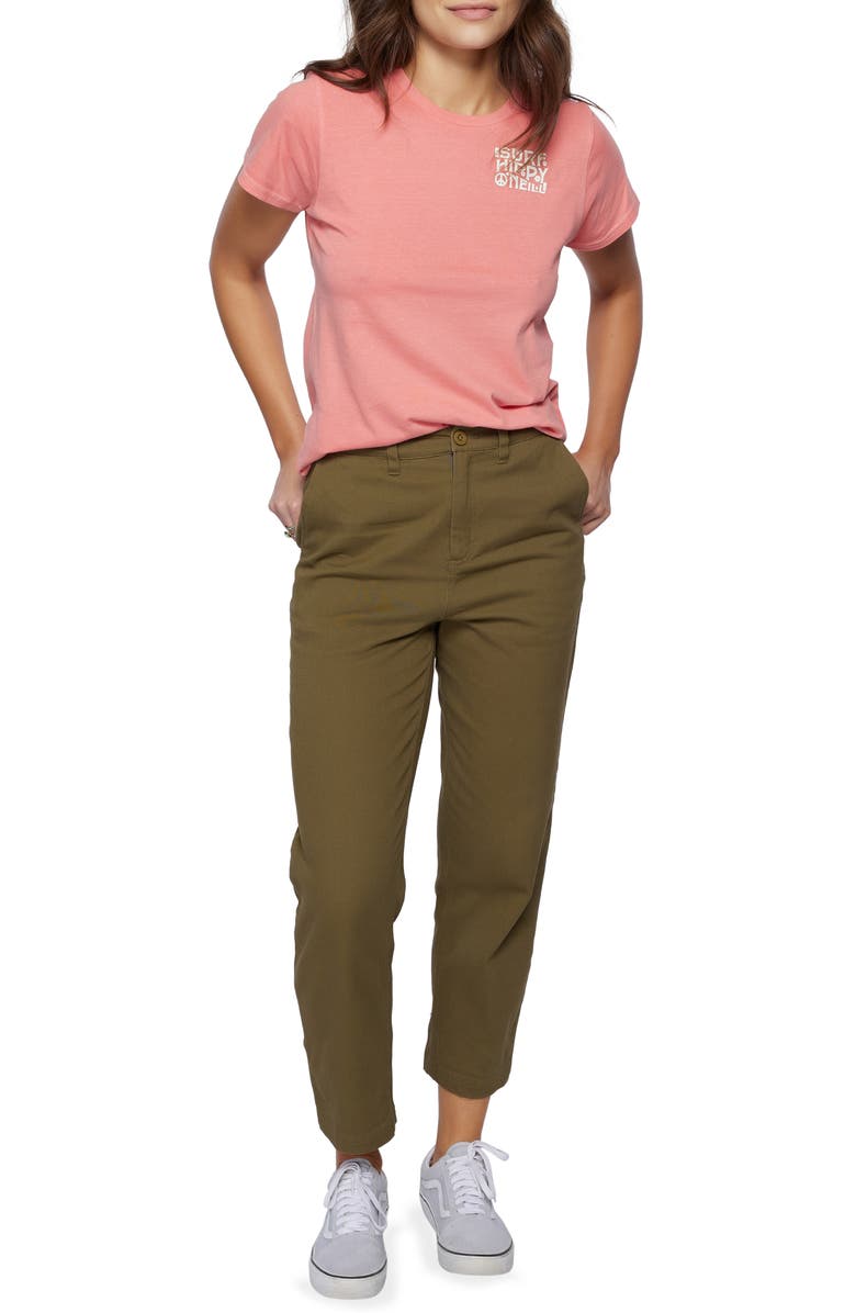 O'Neill High Waist Cotton Chino Pants, Alternate, color,