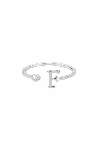 Cubic Zirconia Initial Adjustable Band Ring