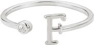 Adornia Cubic Zirconia Initial Adjustable Band Ring