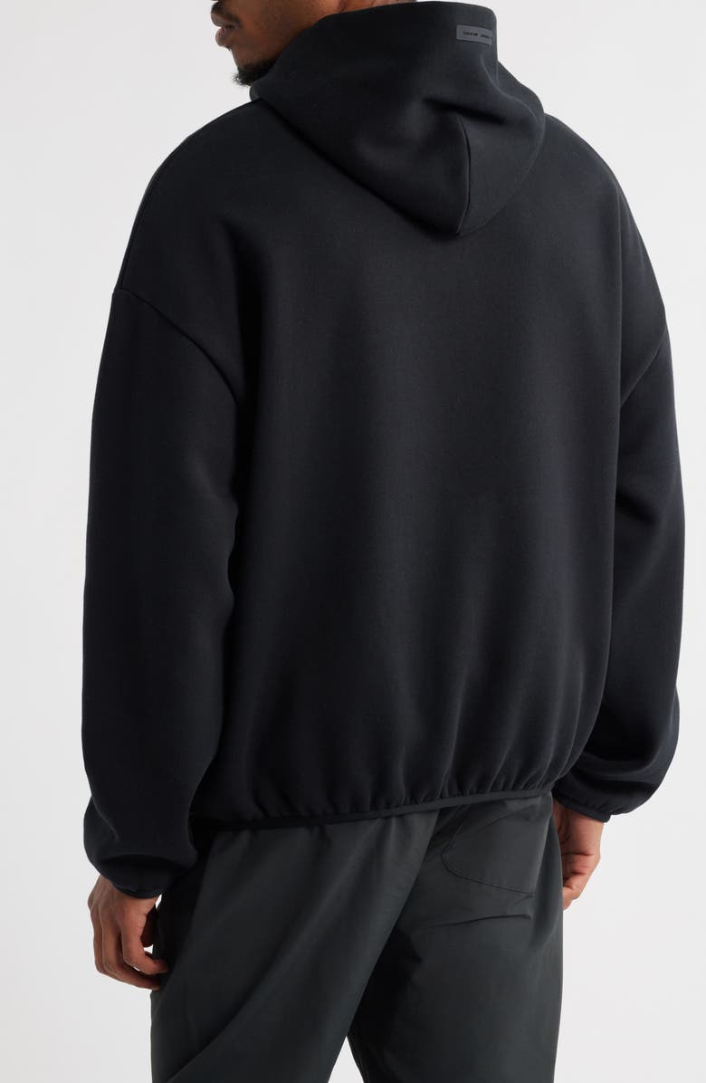 Fear of God Essentials Modern Fit Fleece Hoodie, Alternate, color, Jet Black