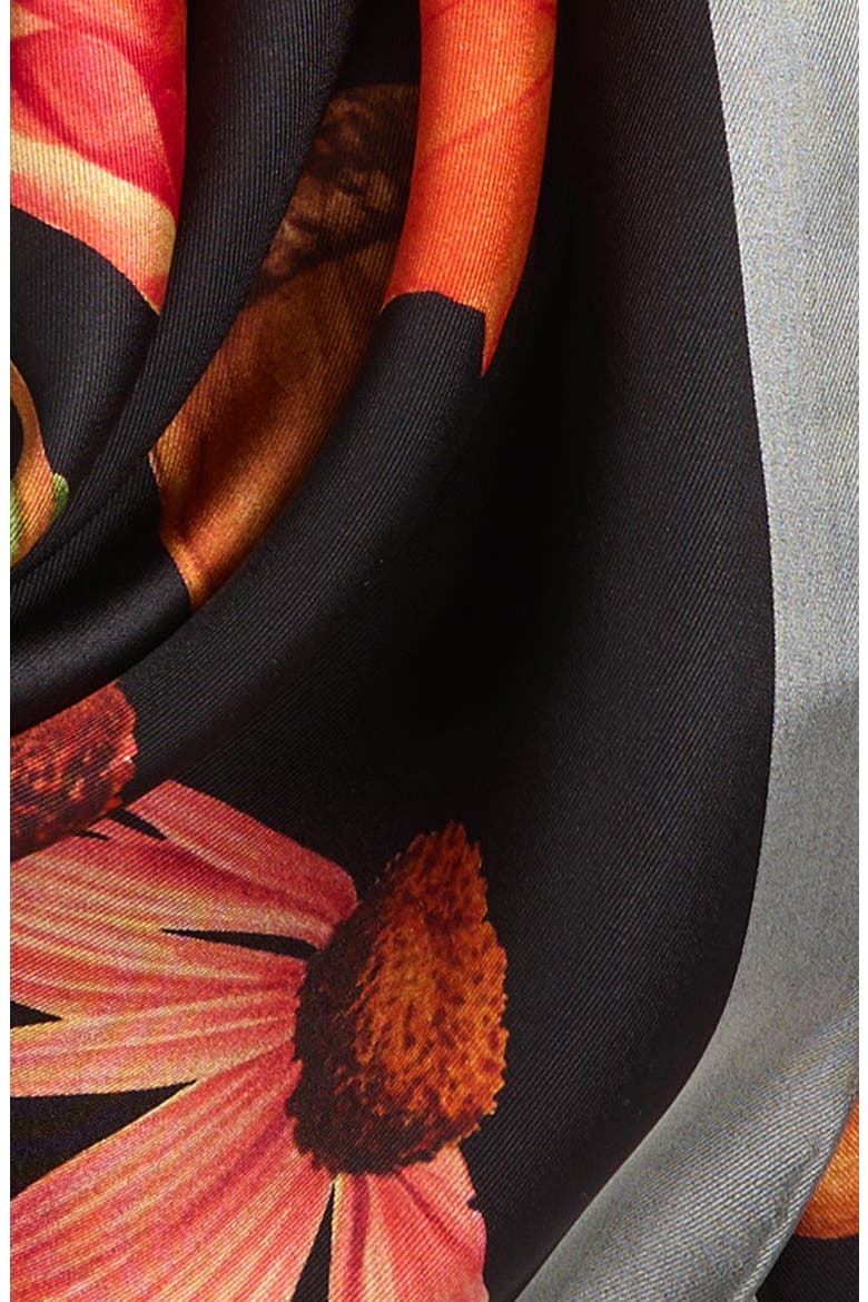 The Botanists Collection Silk Scarf, Alternate, color, BLACK
