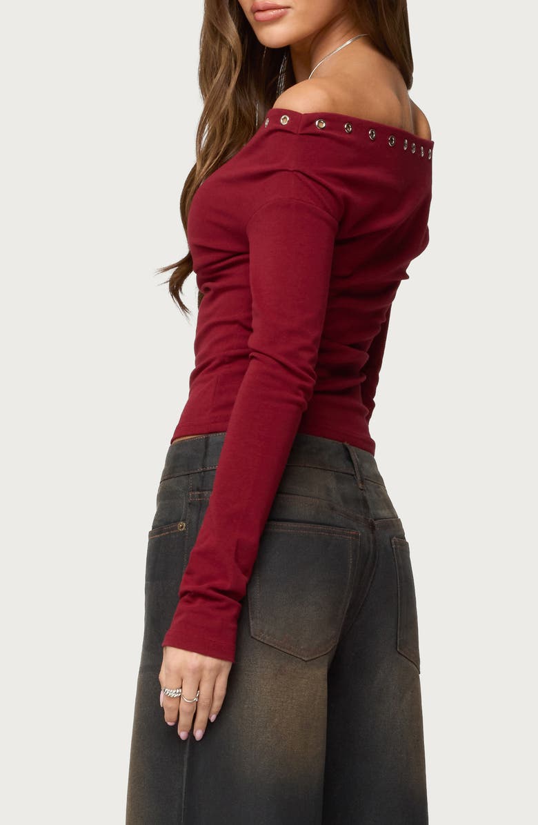 EDIKTED Rebekka Grommet Off the Shoulder Sweater, Alternate, color, 