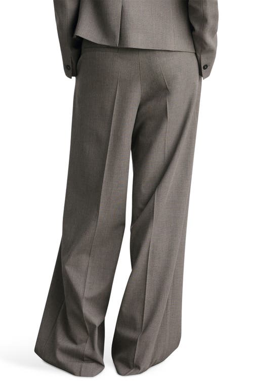 Mango Helena High Waist Wide Leg Pants In Gray