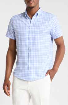Plaid Short Sleeve Tech Button-Down Shirt