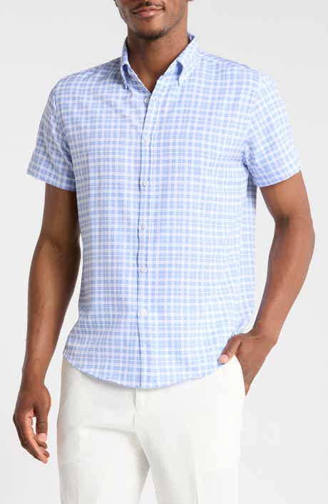 Plaid Short Sleeve Tech Button-Down Shirt