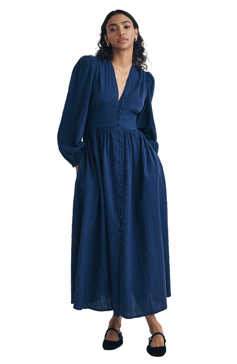 Nobody's Child Starlight Long Sleeve Cotton Midi Dress, Alternate, color,