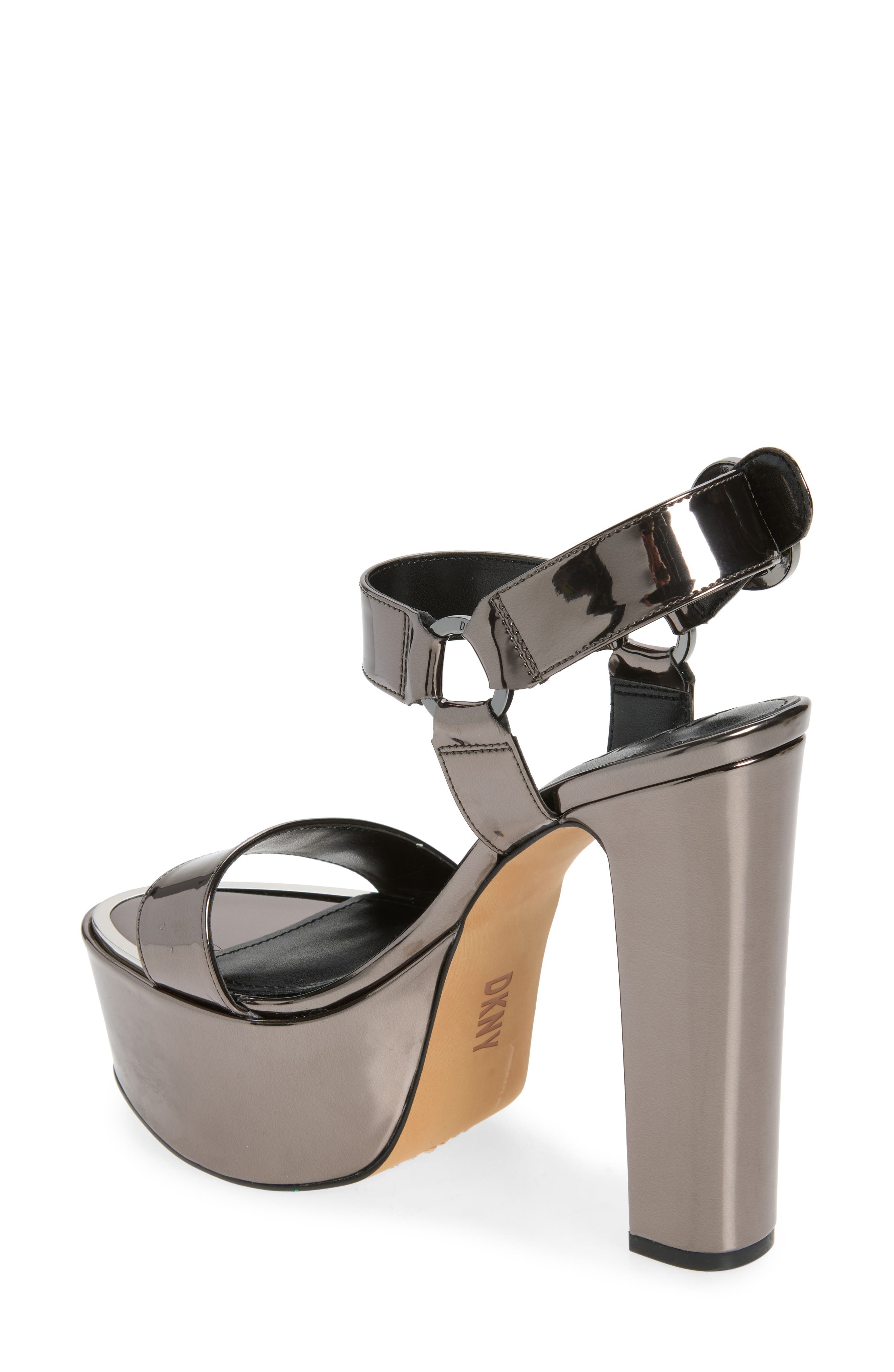 DKNY Shila Platform Sandal, Main, color, Dark Gunmetal