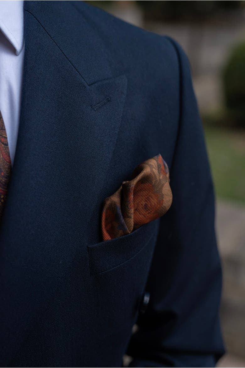 Vico - Double Sided Silk Pocket Square for Men, Alternate, color, Clay Brown