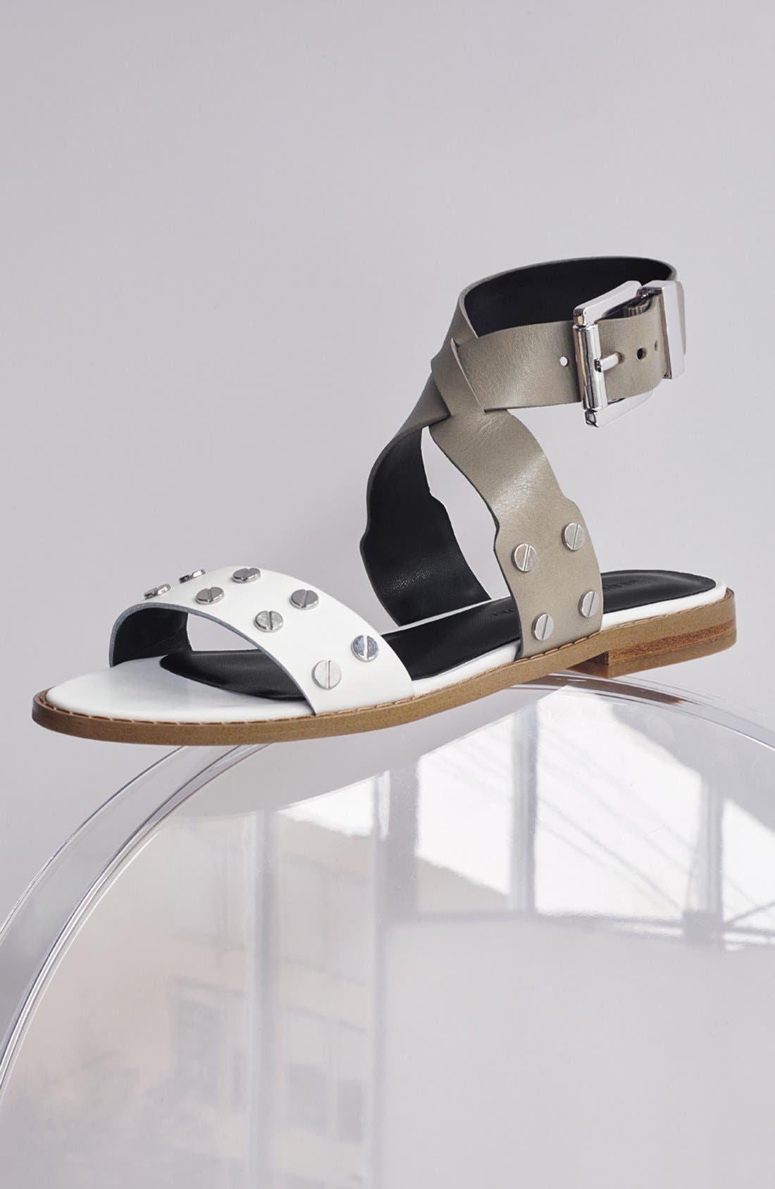 Rebecca Minkoff 'Stam' Studded Ankle Strap Sandal, Alternate, color, 
