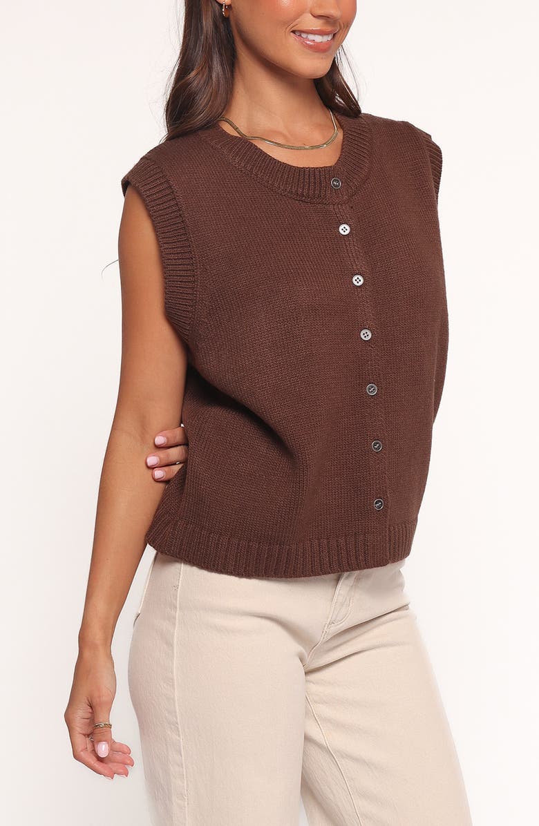 Petal & Pup Sweater Vest, Alternate, color, Dark Chocolate