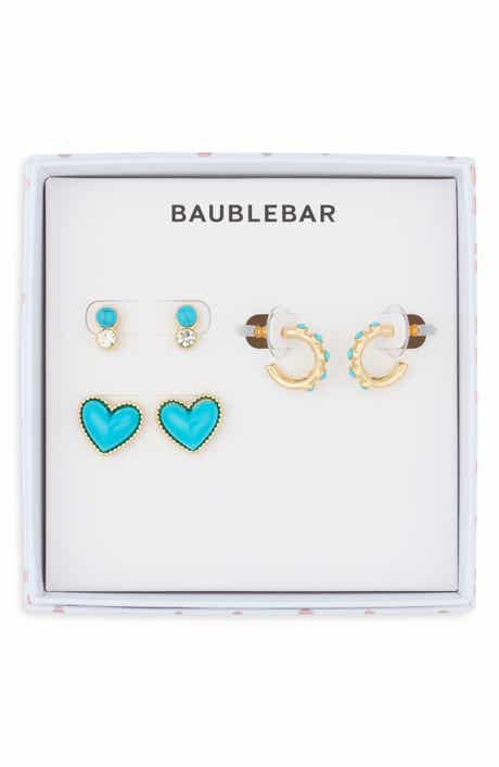 BaubleBar Better in Blue Set of 3 Stud & Huggie Hoop Earrings