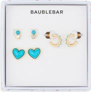 BaubleBar Better in Blue Set of 3 Stud & Huggie Hoop Earrings