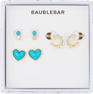 BaubleBar Better in Blue Set of 3 Stud & Huggie Hoop Earrings