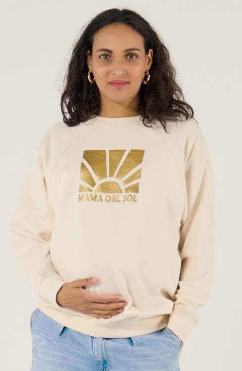 Maternity and Nursing Print Sweat Sunny