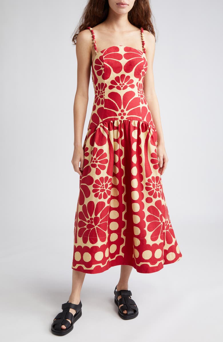FARM Rio Palermo Linen Midi Dress, Main, color, 