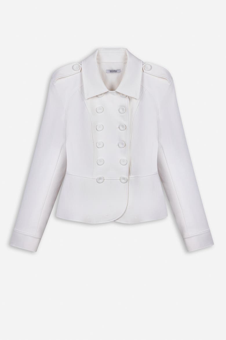 Double Breasted Epaulette Jacket, Alternate, color, White