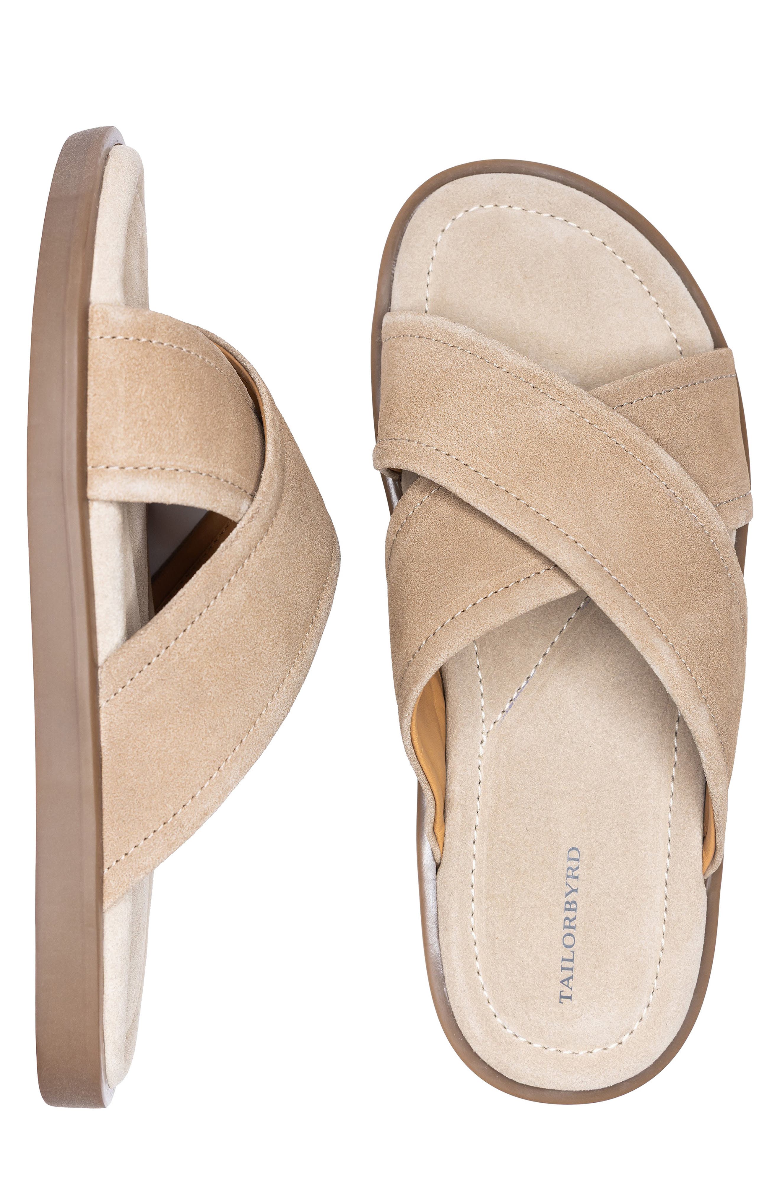 TailorByrd Eastport Crisscross Sandal, Alternate, color, Taupe