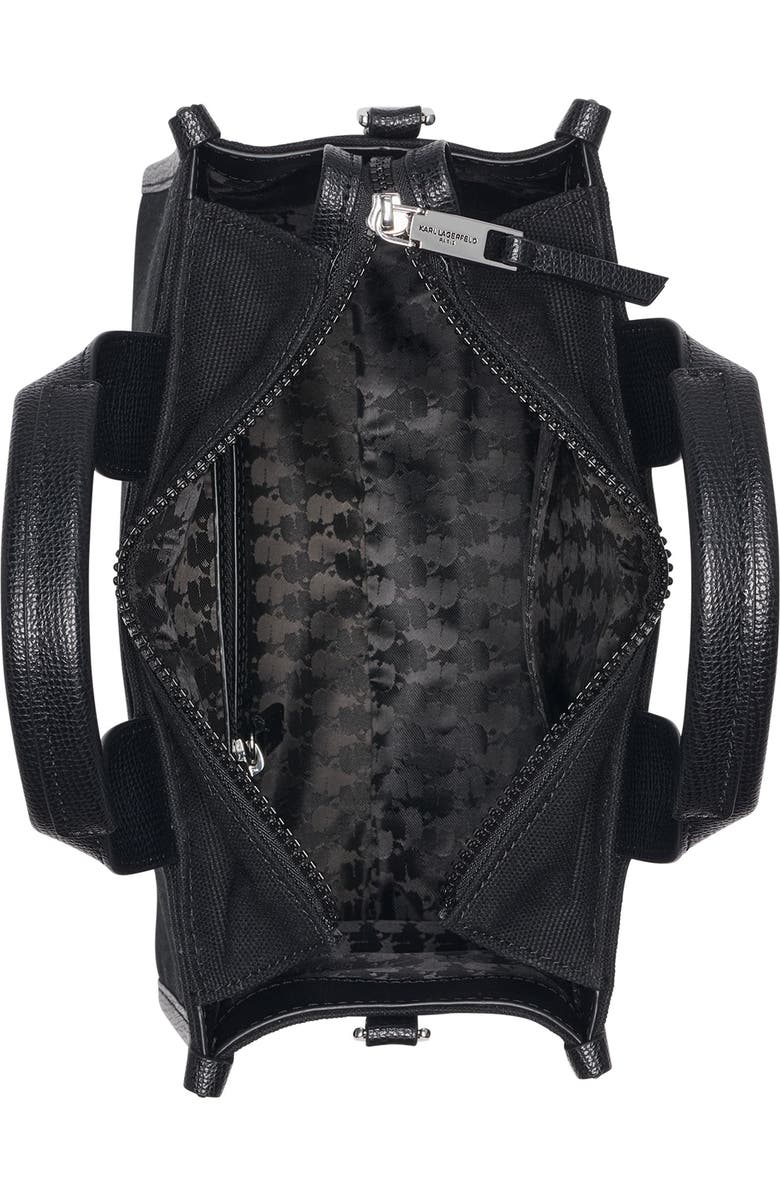 KARL LAGERFELD PARIS Kristina Knit Satchel with Pins, Alternate, color, Black