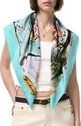 Burberry Swan Lake Watercolor Square Silk Scarf
