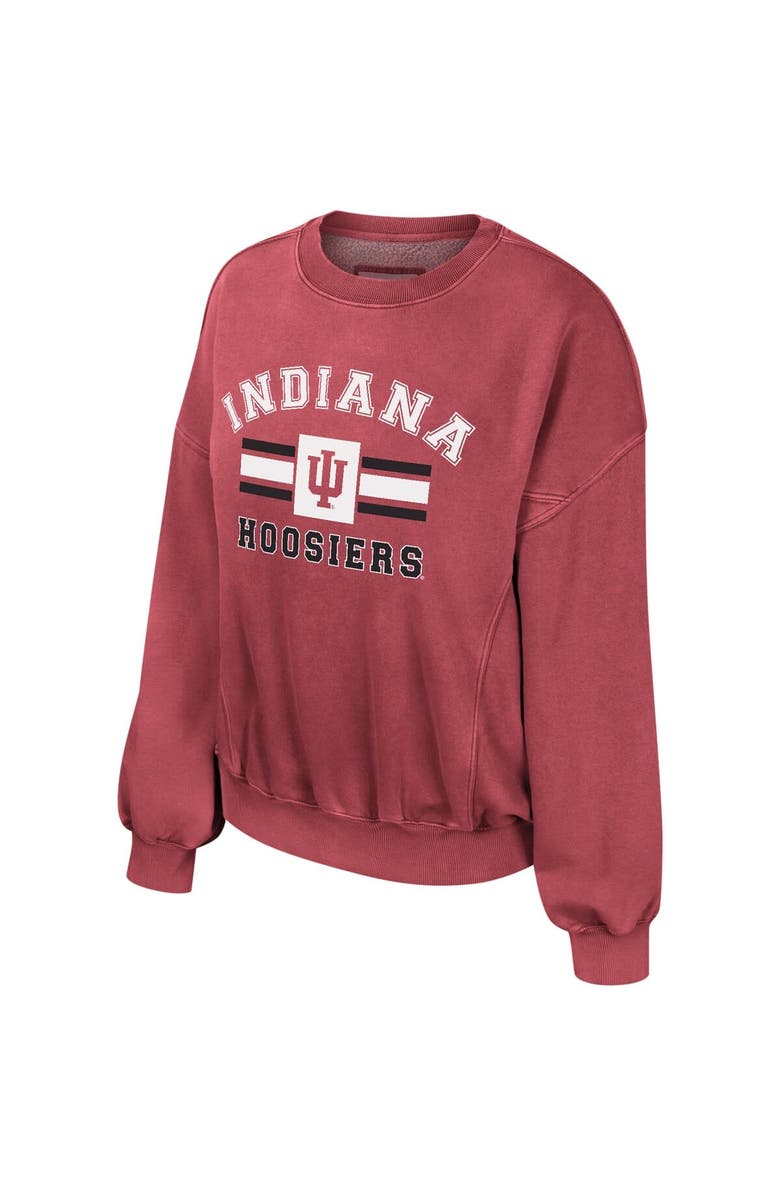 COLOSSEUM Women's Colosseum Crimson Indiana Hoosiers Audrey Washed Pullover Sweatshirt, Alternate, color,