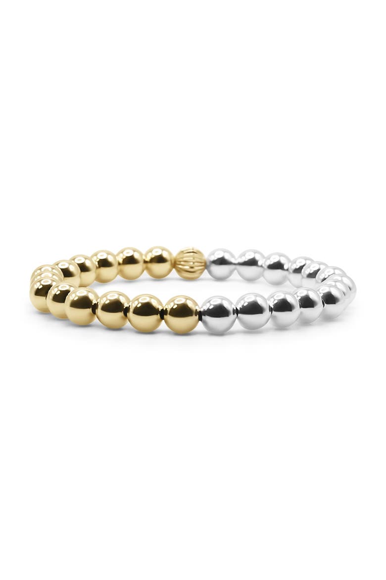 7mm Fusion Two-Tone Beaded Bracelet, Main, color, Gold