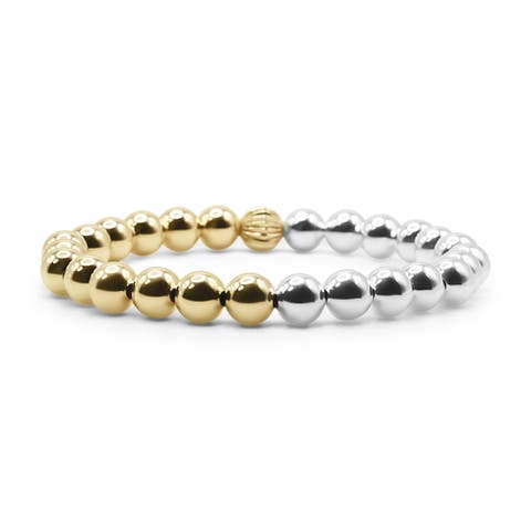 7mm Fusion Two-Tone Beaded Bracelet