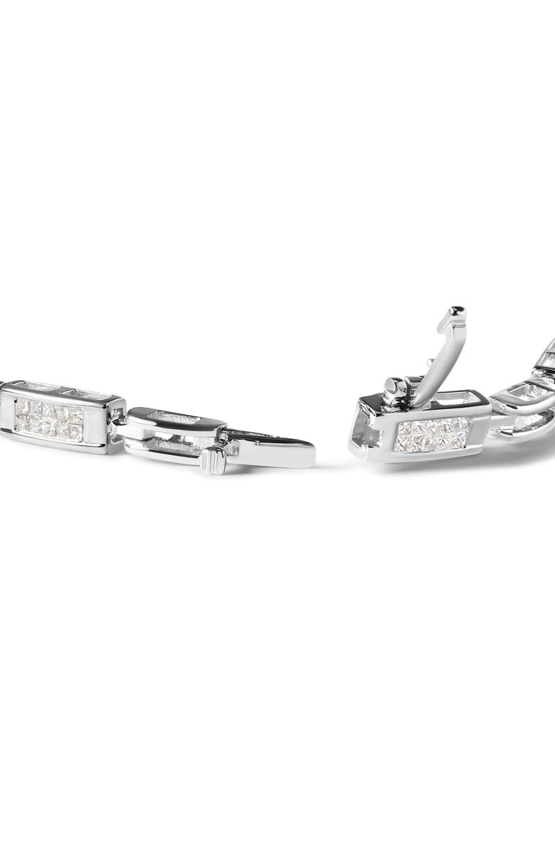 Haus of Brilliance 14K White Gold 1.0 Cttw Princess Diamond Station and Link Tennis Bracelet, Alternate, color, White
