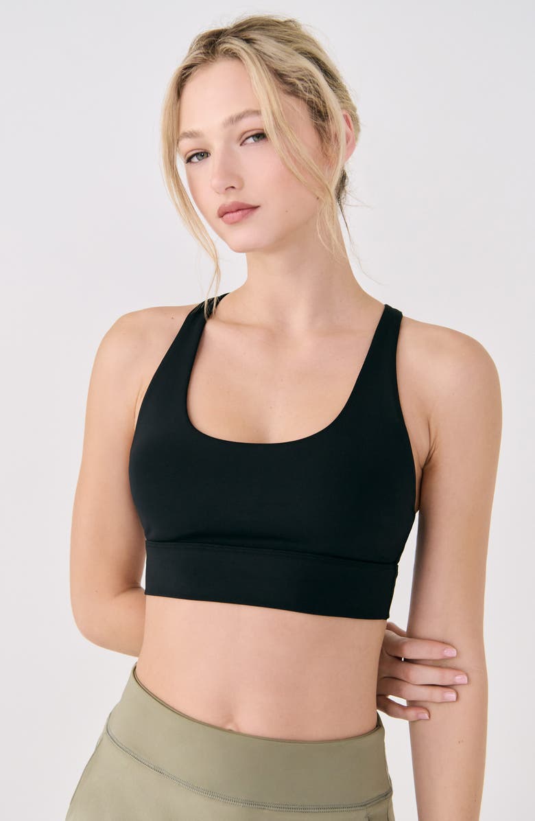 Lole Action Strappy Sports Bra, Alternate, color, Black