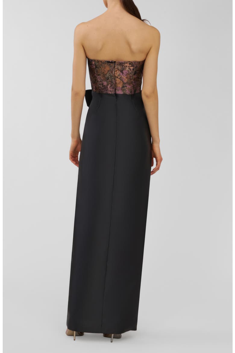Vanessa Strapless Column Gown, Alternate, color, CARBON MULTI
