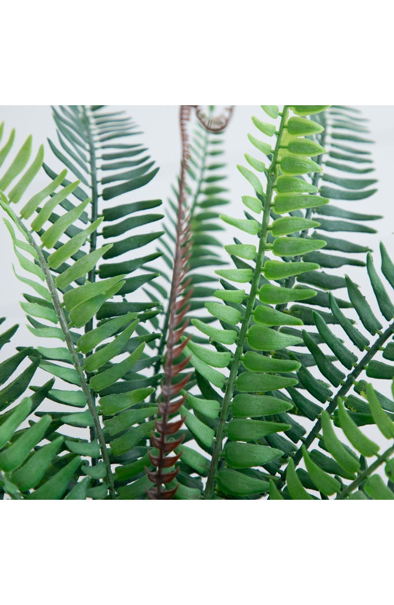 NEARLY NATURAL 16-in Artificial Boston Fern Plant in Decorative Cement Planter, Alternate, color, Green