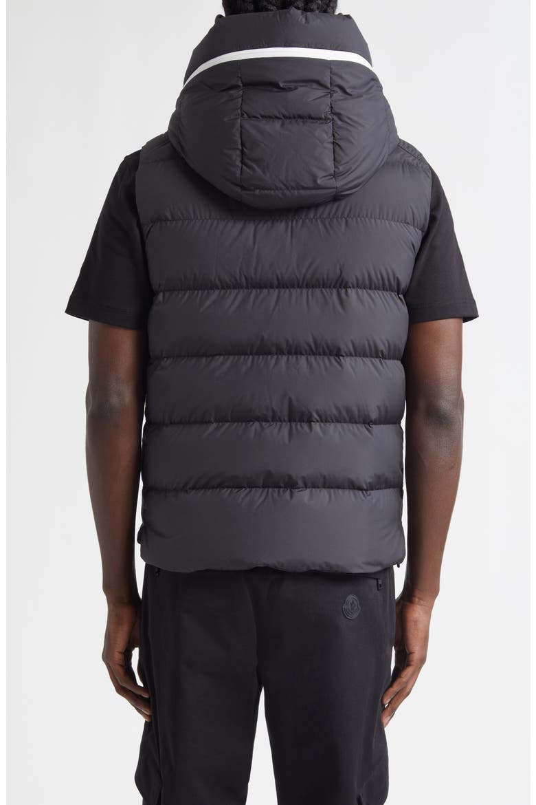 Cardamine Down Hooded Vest, Alternate, color, BLACK