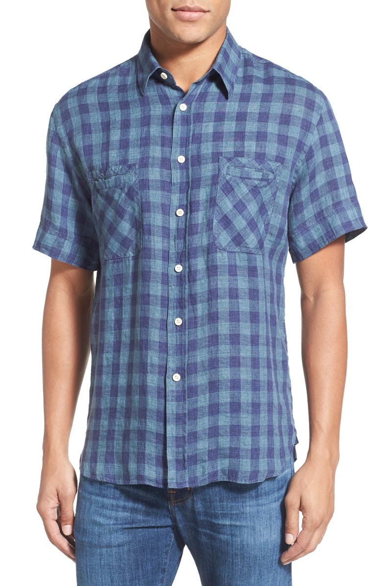 Billy Reid 'Donelson' Short Sleeve Check Sport Shirt, Main, color, 