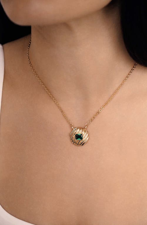 Ettika Crystal Shell Pendant Necklace In Gold