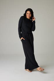 eavolu Baikal Eco-Luxe Fleece Wide-Leg Long Pant - Cloud-Soft Comfort