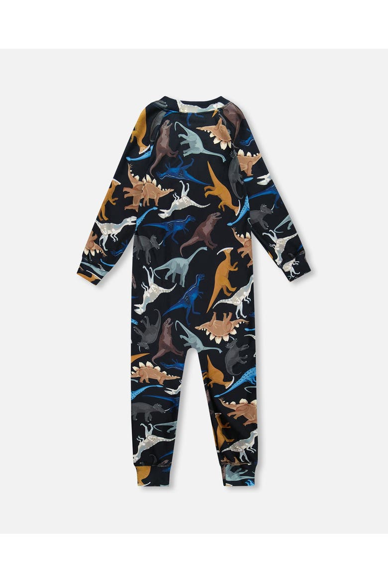 One-Piece Thermal Underwear Dinosaur, Alternate, color, Black