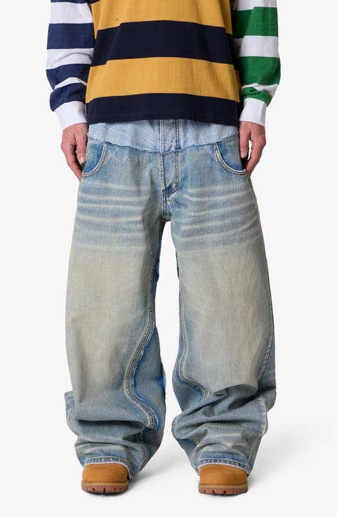 Mega Baggy Layered Denim Jeans