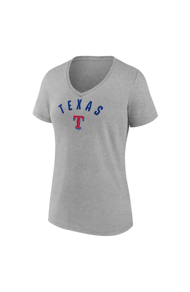 FANATICS Women's Fanatics  Gray Texas Rangers V-Neck T-Shirt, Alternate, color, Gray