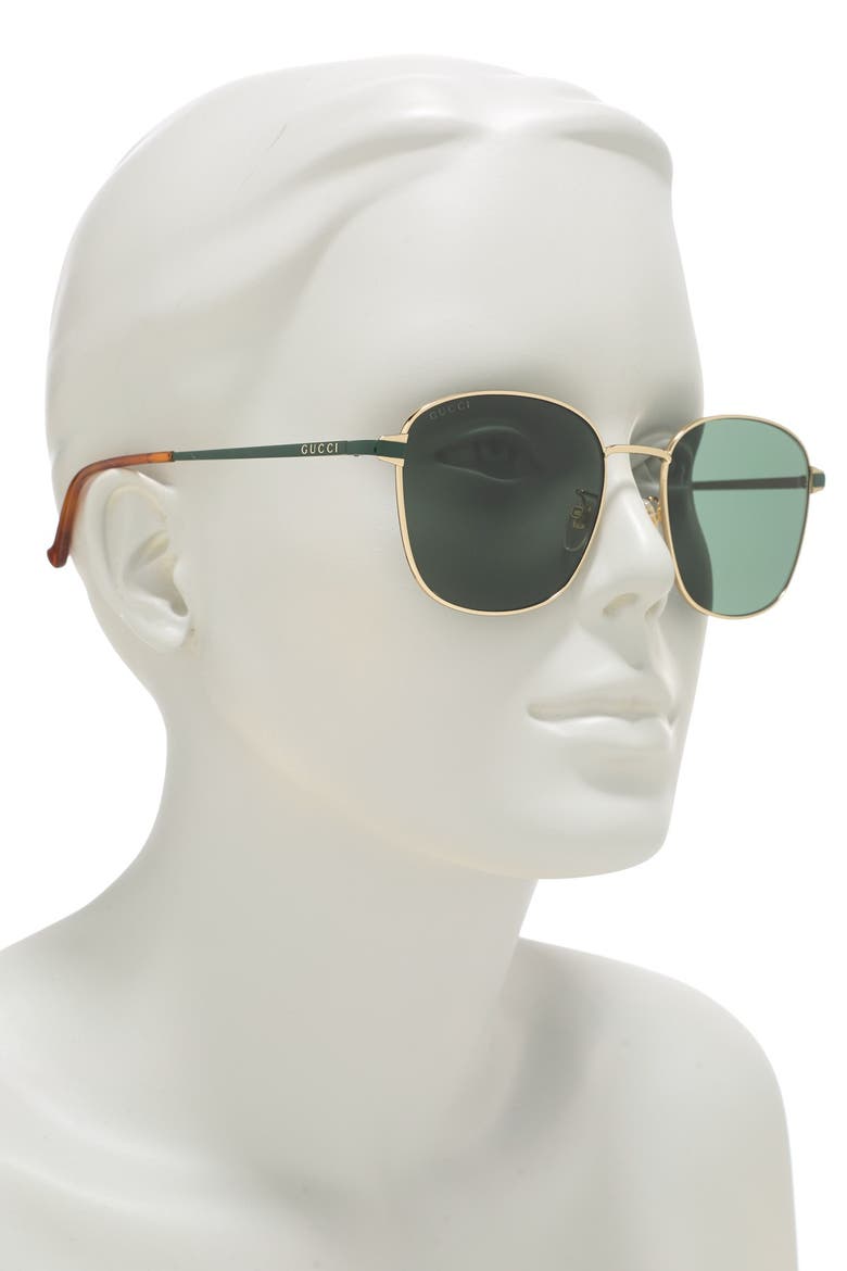 56mm Square Sunglasses, Alternate, color, GOLD