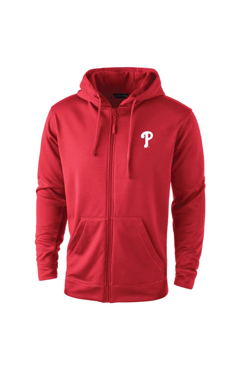 DUNBROOKE Men's Dunbrooke Red Philadelphia Phillies Trophy Full-Zip Hoodie, Main, color,