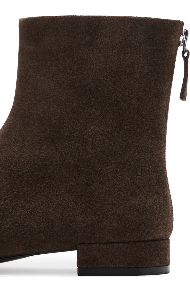 MANGO Round Toe Ankle Bootie, Alternate, color, Chocolate
