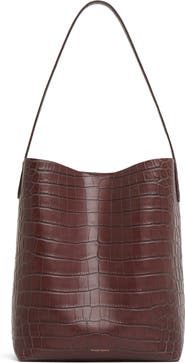 Mansur Gavriel Everyday Cabas Croc Embossed Leather Hobo Bag