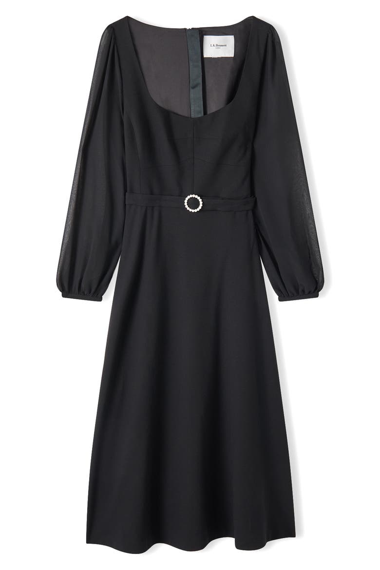 Perdy Long Sleeve Dress, Alternate, color, BLACK