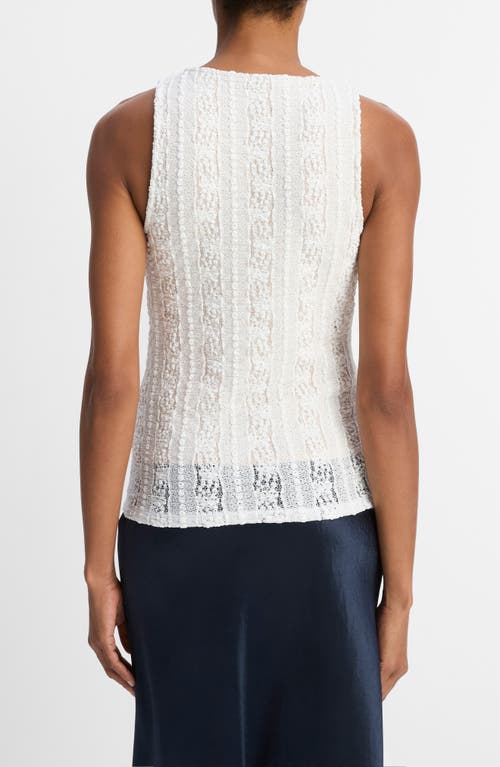 Vince Textured High Neck Shell In White