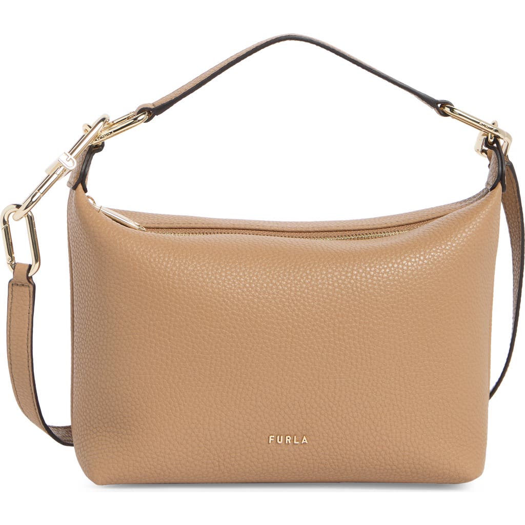 Furla Teia Leather Shoulder Bag In Brown
