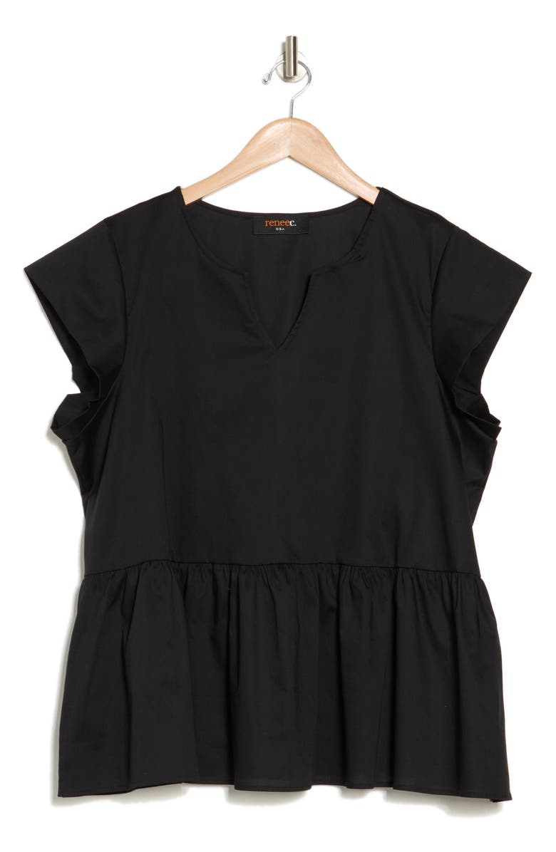 Renee C Peplum Poplin Top, Alternate, color,