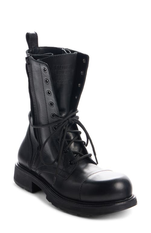 Balenciaga Lace-up Truck Boots Rubber Sole In Black