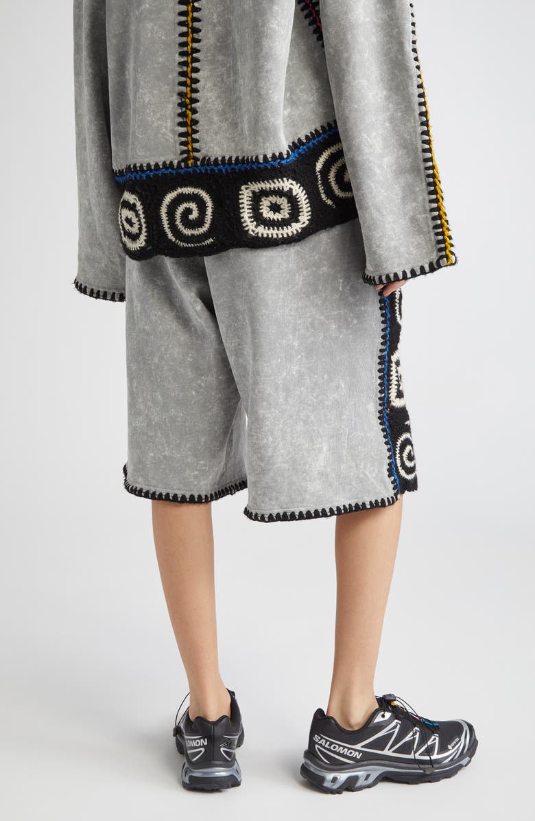 Paolina Russo Crochet Embellished Bermuda Shorts, Alternate, color,
