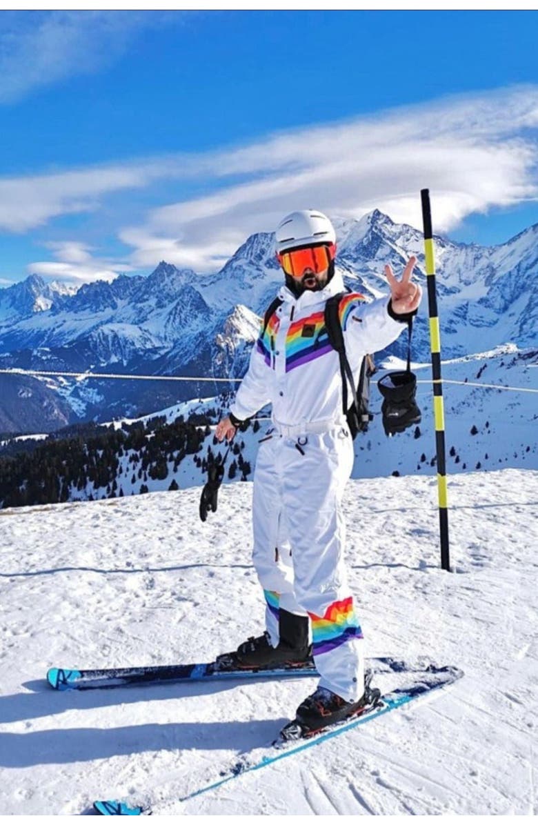 OOSC Rainbow Road Ski Suit - Mens, Alternate, color, Multi-Colour
