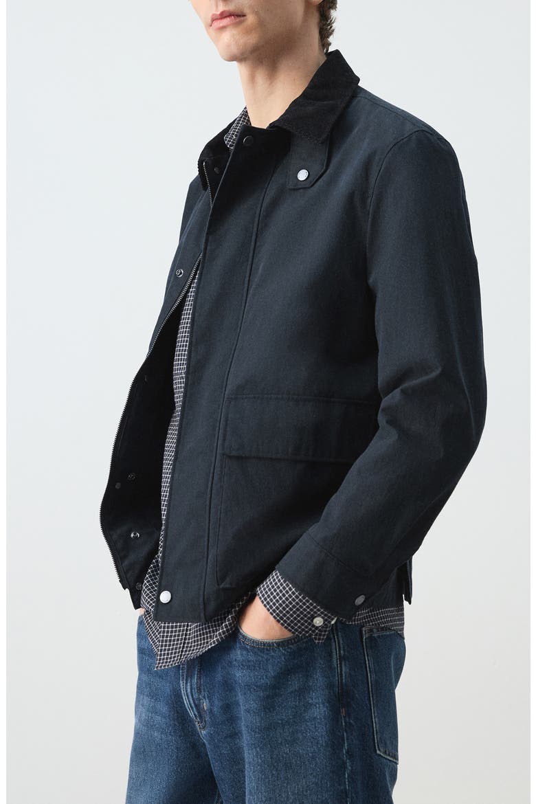 Contrast Collar Water Repellent Jacket, Alternate, color, NAVY