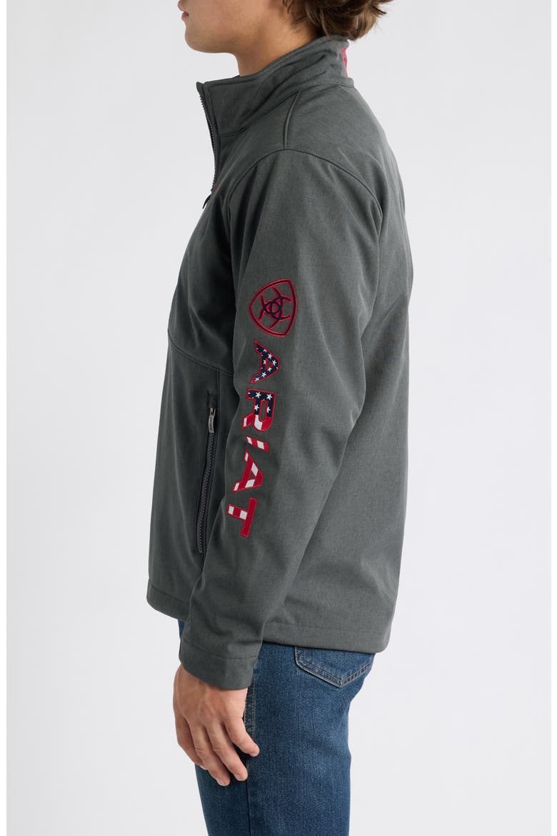 Logo Water Repellent Softshell Performance Jacket, Alternate, color, CHARCOAL/ AMERICANA